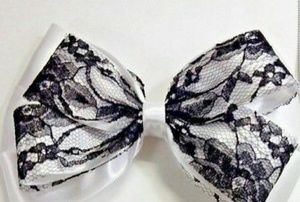 Handmade Satin & Lace Hair Bow 5" x 5"